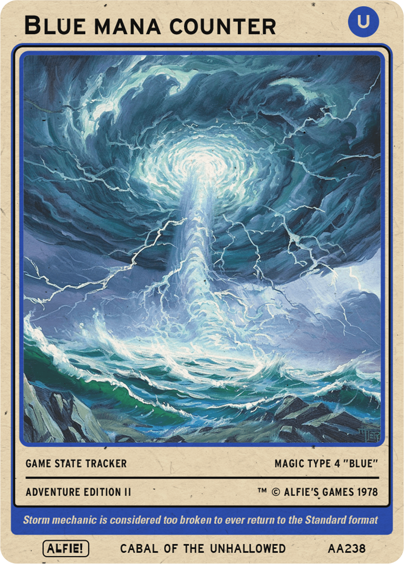 Blue Mana Counter token Magic mtg | Custom Retro Style