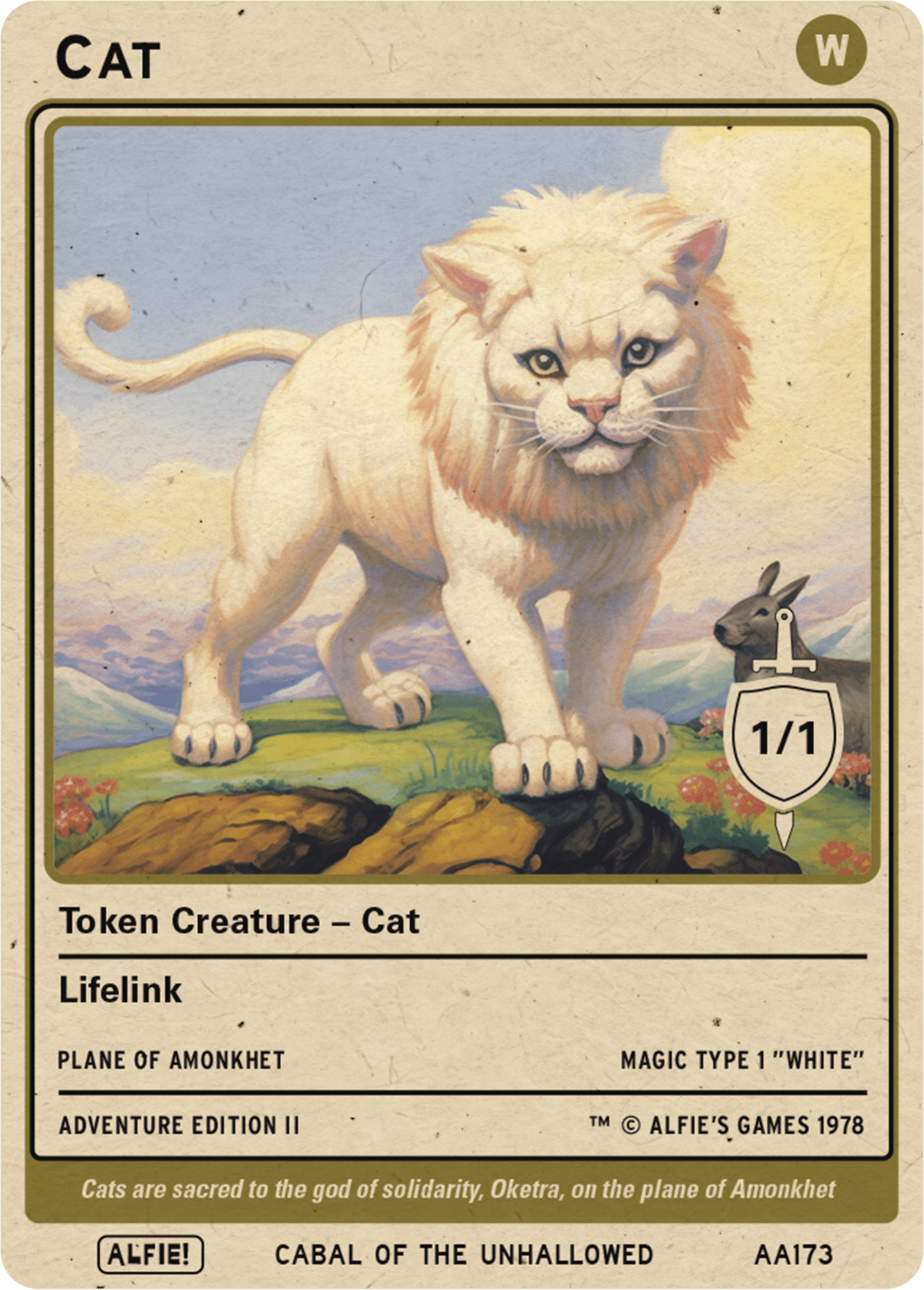 Cat 1/1 Lifelink token Magic mtg | Custom Retro Style | Alfies! Cat 1/1 Lifelink token Magic mtg | Custom Retro Style | Alfies!