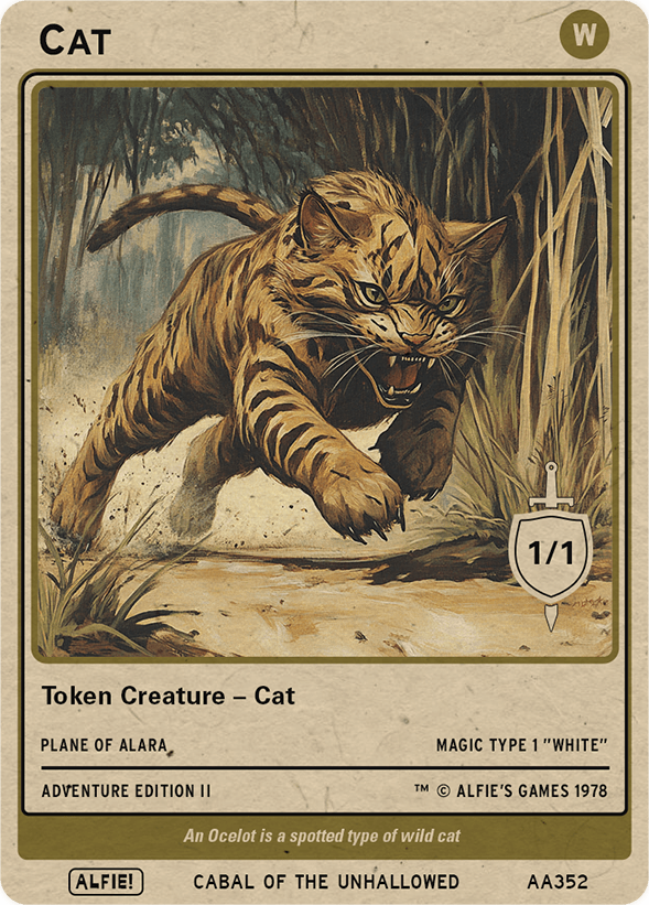 Cat 1/1 (no lifelink) token Magic mtg | Custom Retro Style | Alfies! Cat 1/1 (no lifelink) token Magic mtg | Custom Retro Style | Alfies!