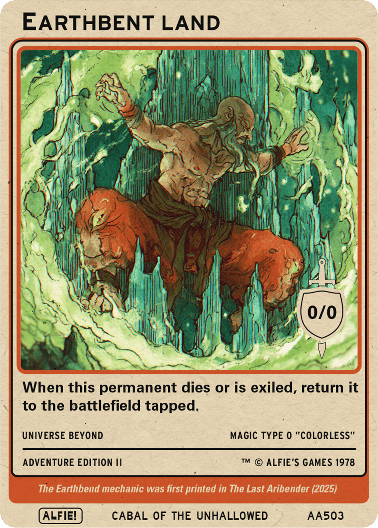 Earthbend token token Magic mtg | Custom Retro Style