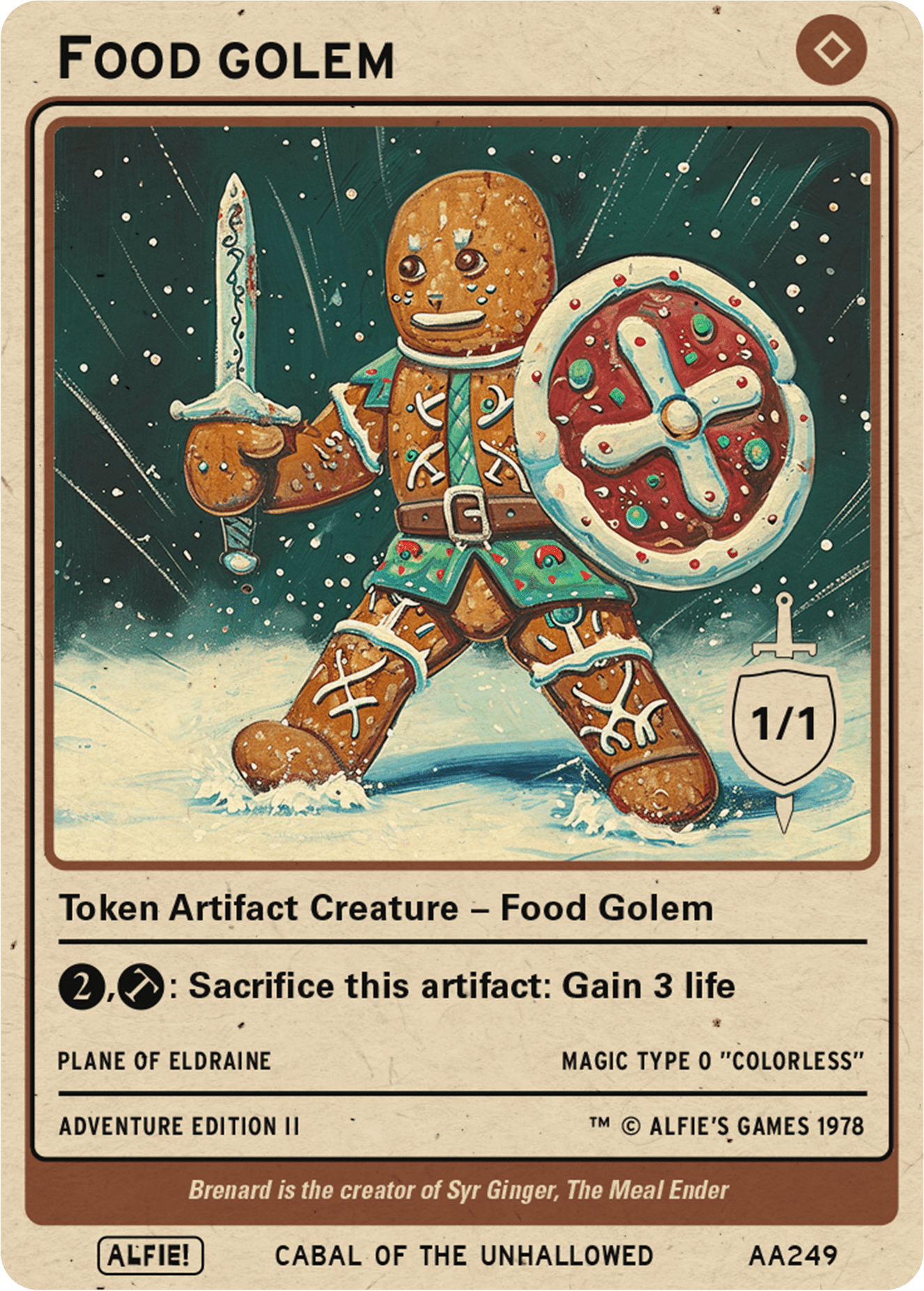 Food Golem token Magic mtg | Custom Retro Style | Alfies!