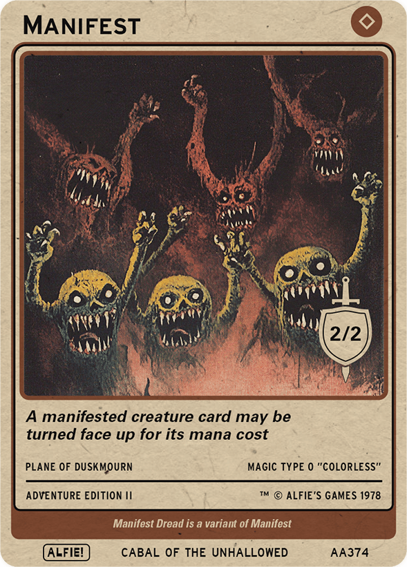 Manifest Dread token Magic mtg | Custom Retro Style | Alfies! Manifest Dread token Magic mtg | Custom Retro Style | Alfies!