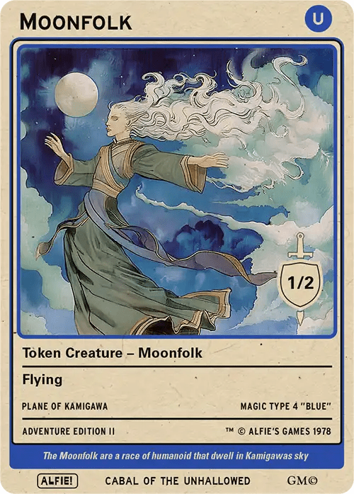 Moonfolk token Magic mtg | Custom Retro Style