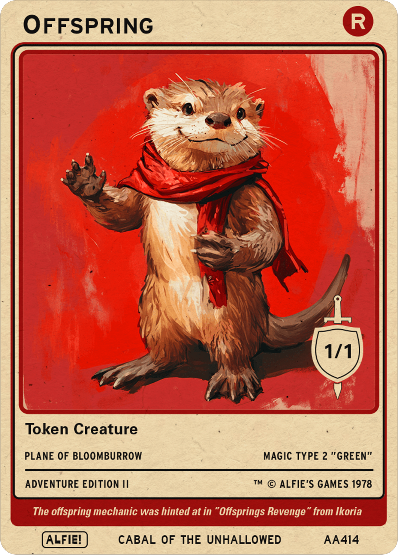 Offspring Otter token Magic mtg | Custom Retro Style | Alfies!