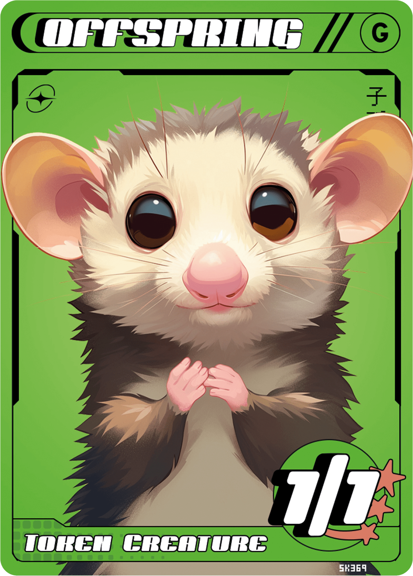 Offspring Possum Green token Magic mtg | Custom Anime Style