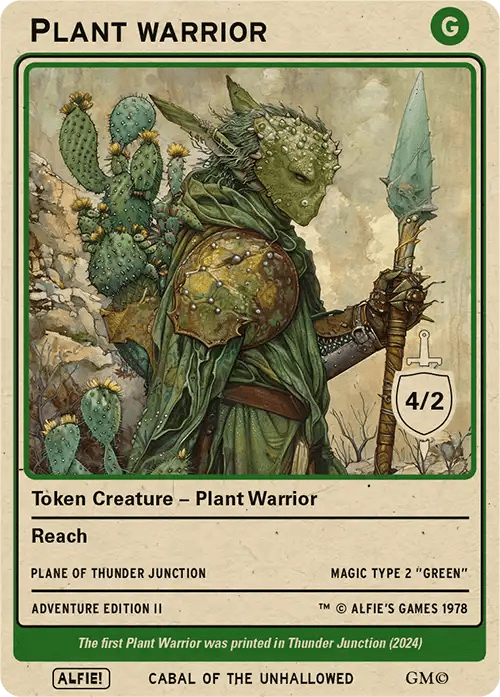 Plant Warrior token Magic mtg | Custom Retro Style | Alfies! Plant Warrior token Magic mtg | Custom Retro Style | Alfies!