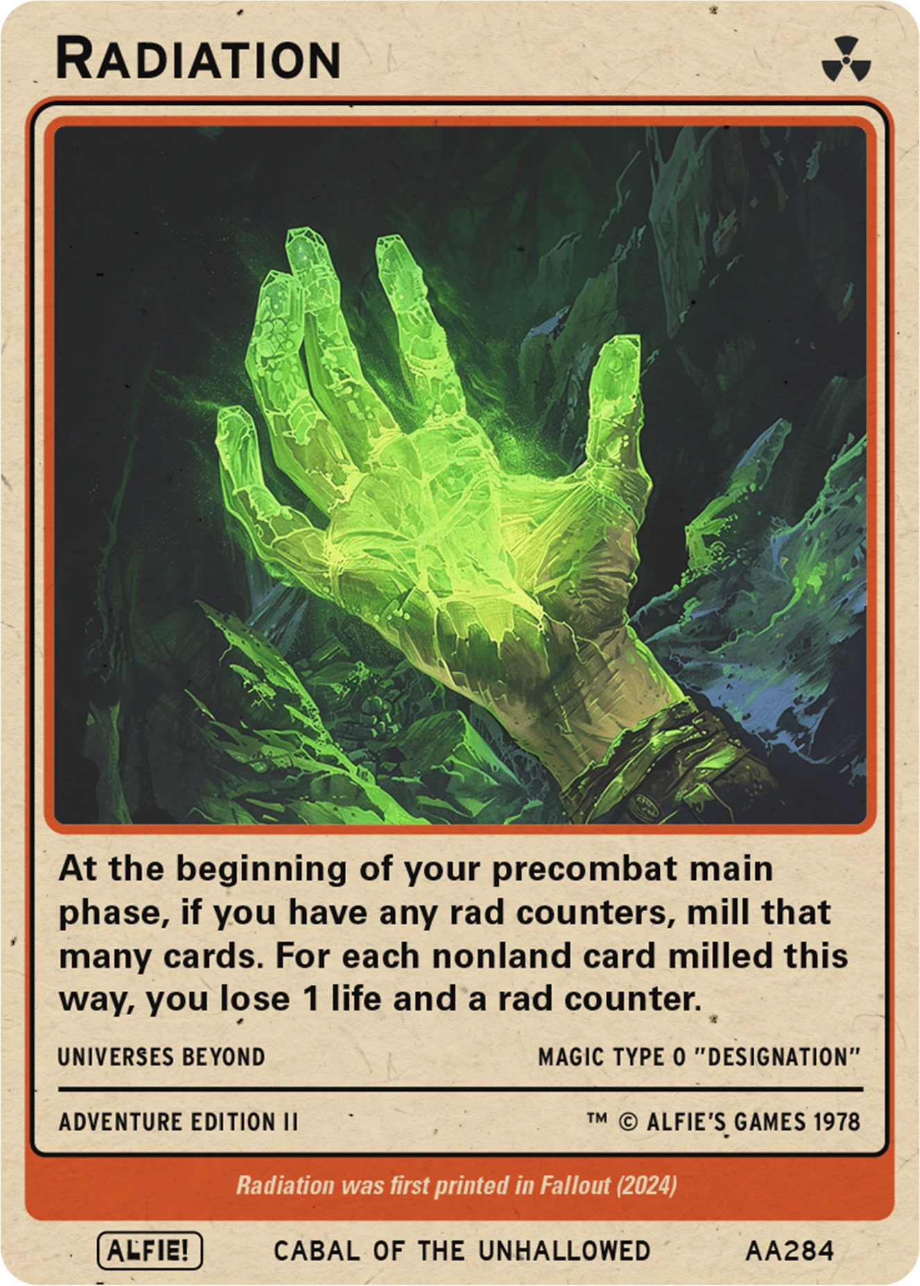 mtg radiation cards Radiation token Magic mtg | Custom Retro Style
