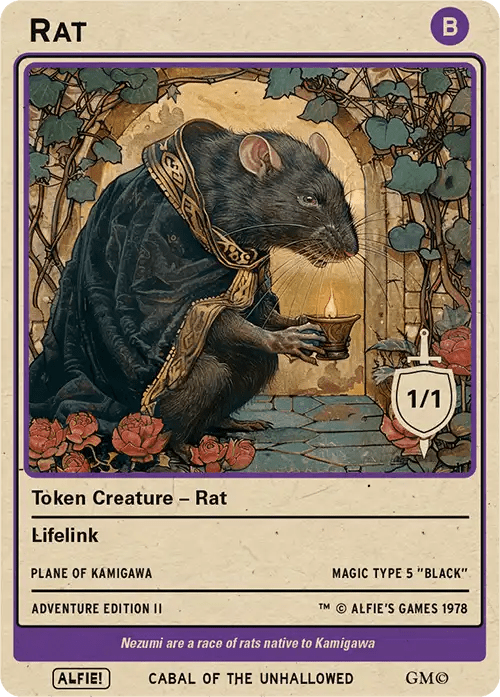 Rat Lifelink token Magic mtg | Custom Retro Style | Alfies! Rat Lifelink token Magic mtg | Custom Retro Style | Alfies!