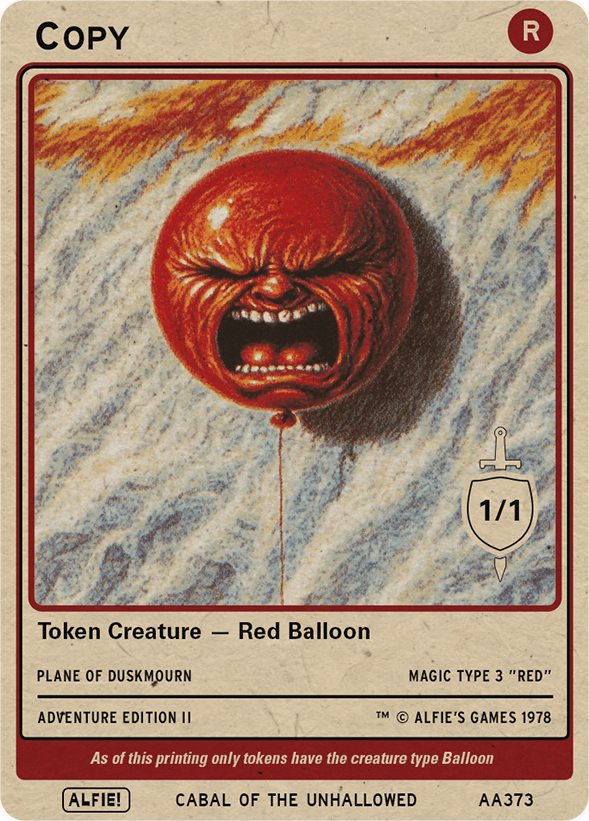 Red Balloon Copy token Magic mtg | Custom Retro Style | Alfies! Red Balloon Copy token Magic mtg | Custom Retro Style | Alfies!