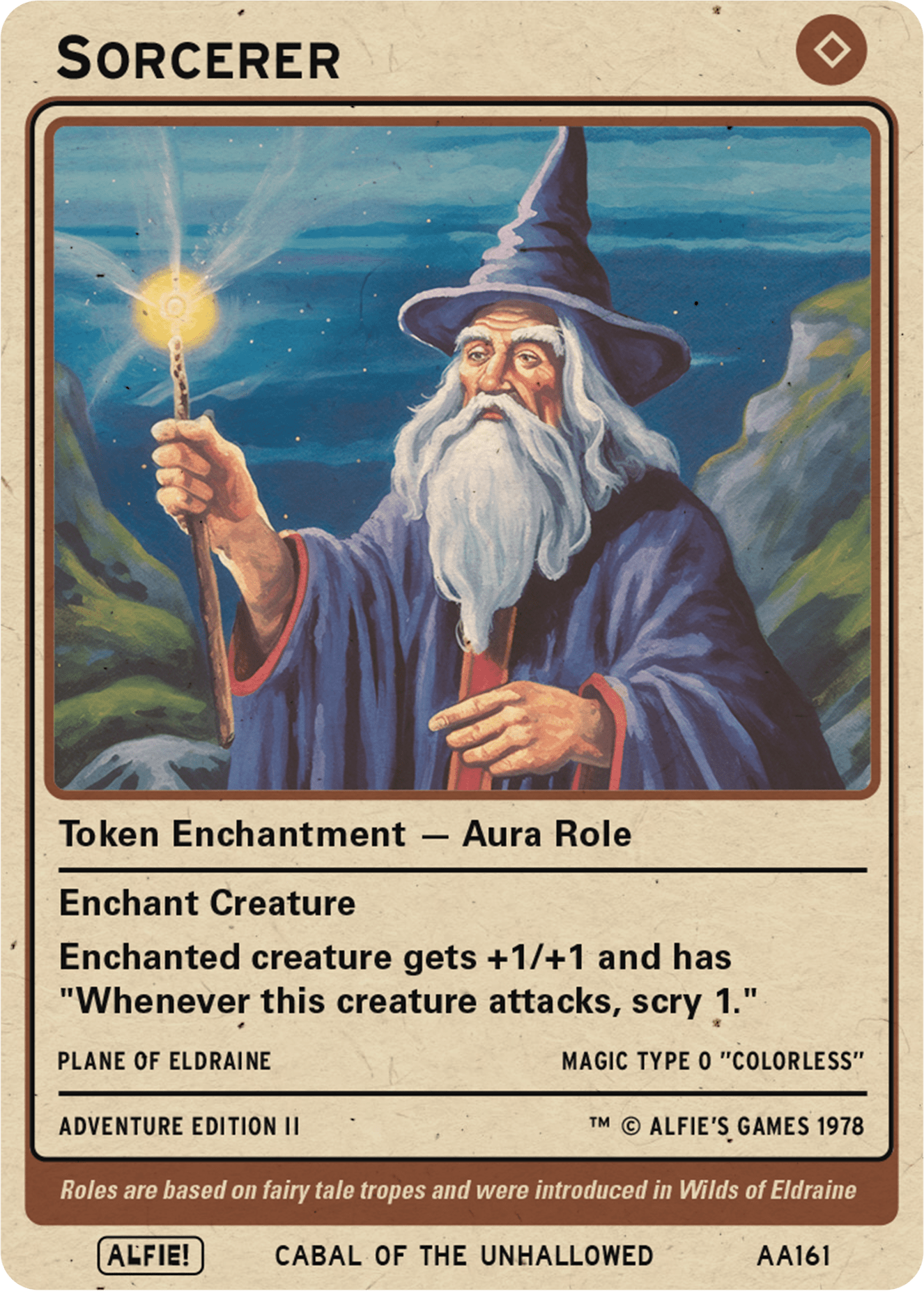 Sorcerer Role token Magic mtg | Custom Retro Style | Alfies! Sorcerer Role token Magic mtg | Custom Retro Style | Alfies!