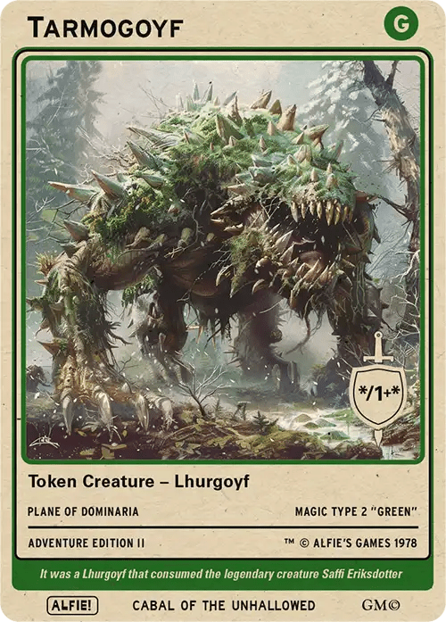Tarmogoyf token Magic mtg | Custom Retro Style