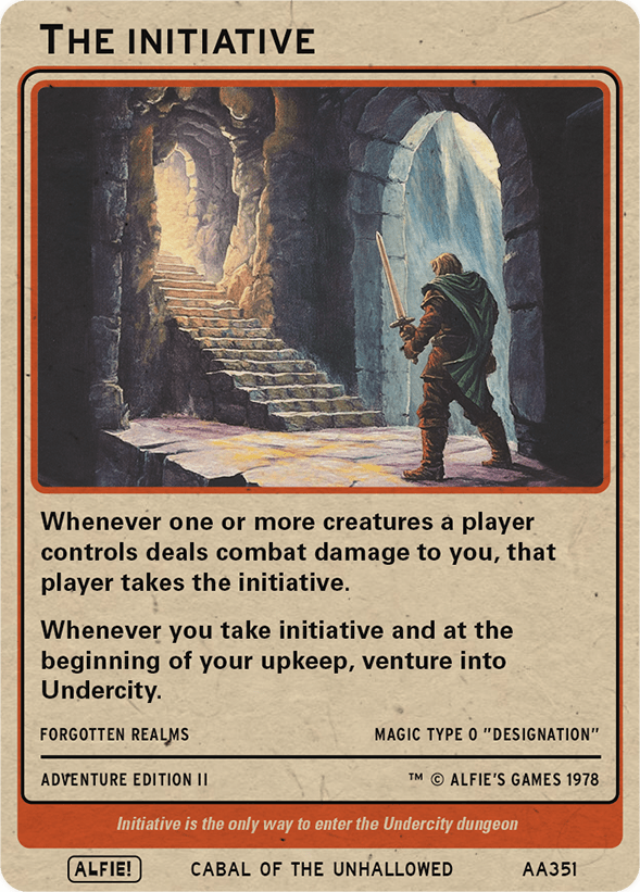 mtg initiative cards The Initiative token Magic mtg | Custom Retro Style