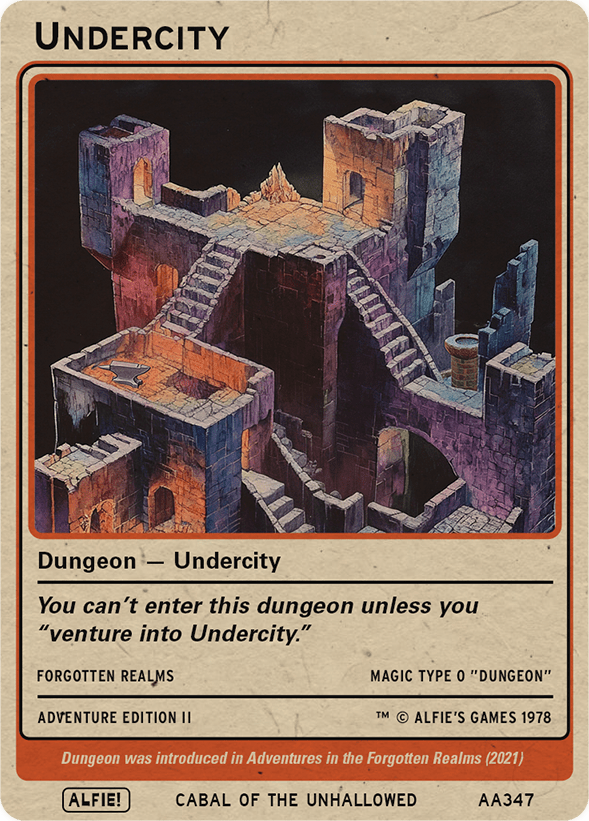Undercity Dungeon token Magic mtg | Custom Retro Style
