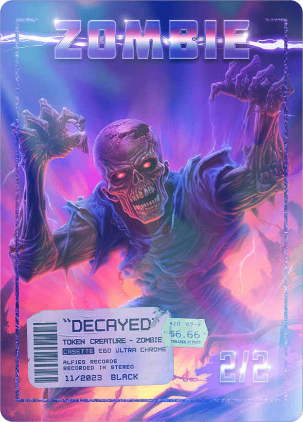 Zombie Decayed Foil token Magic mtg | Unique Style | Alfies!