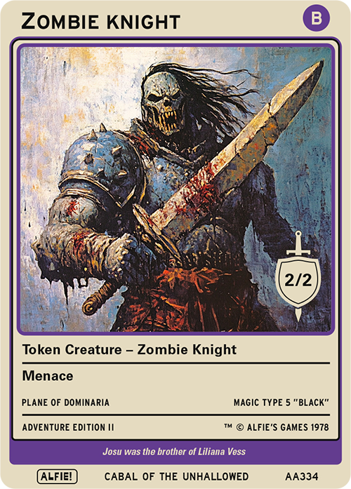 Zombie Knight Token – Alfies