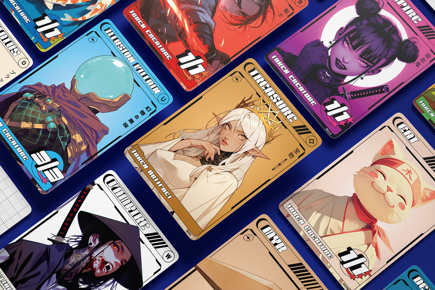 Tokens against a neutral background
