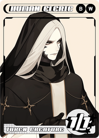 Human Cleric Black White