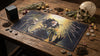 Swarm Queen playmat on a table with flowers, dirt, skull, runes and a deckbox.