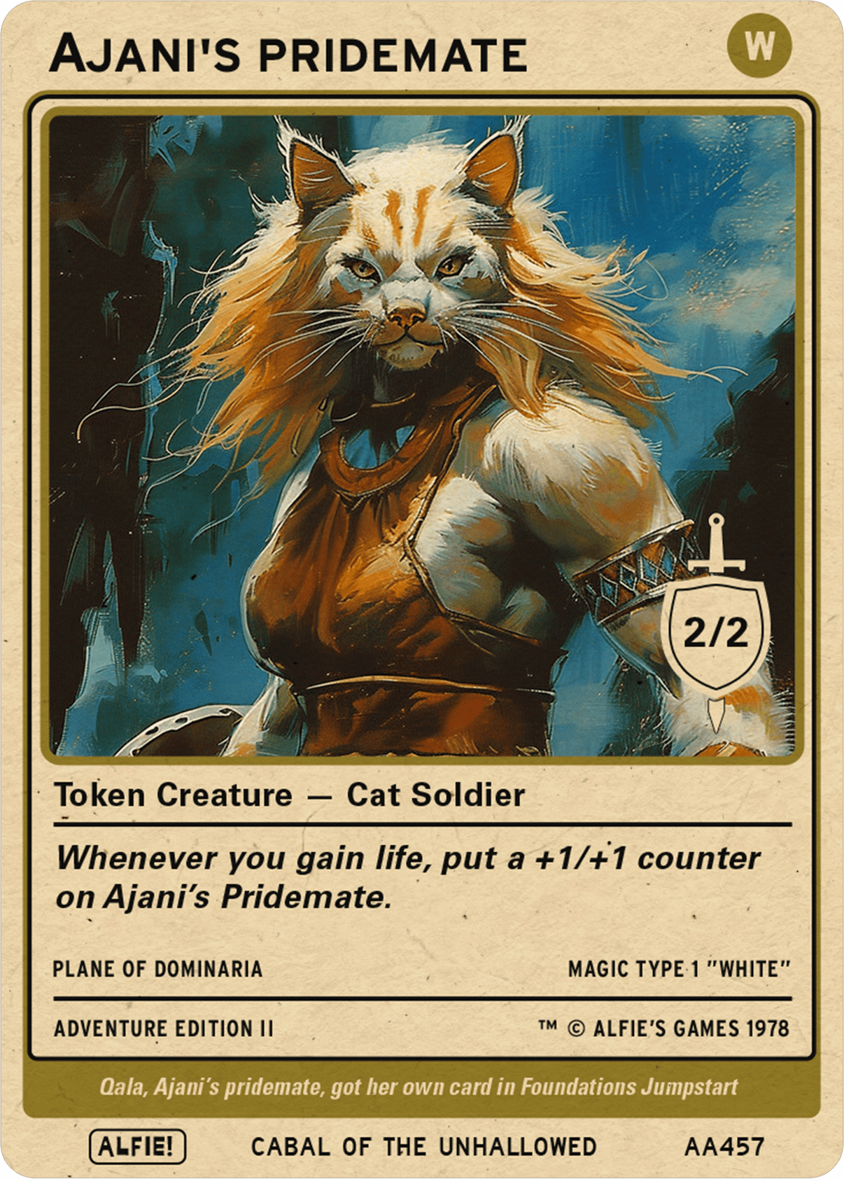 Ajani's Pridemate token Magic mtg | Custom Retro Style | Alfies! Ajani's Pridemate token Magic mtg | Custom Retro Style | Alfies!