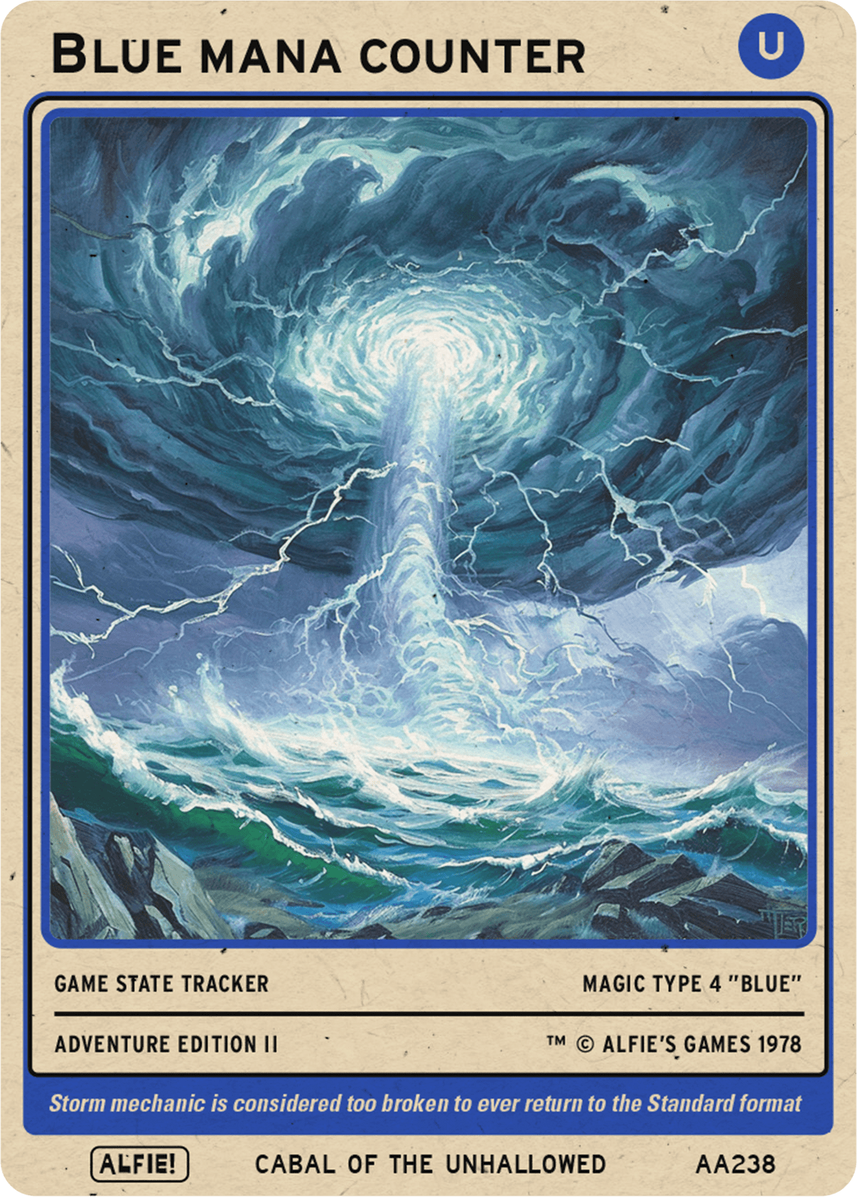 Blue Mana Counter token Magic mtg | Custom Retro Style