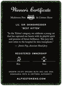 Cat 1/1 Green Foil - Alfies