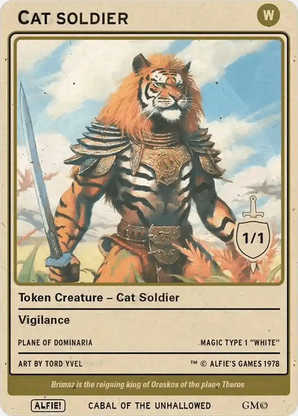 Cat Soldier 1/1 - Alfies