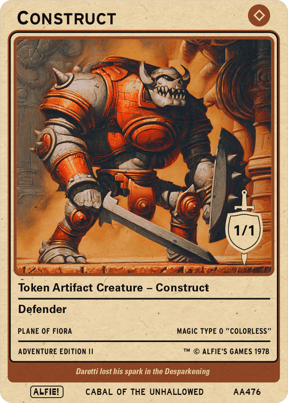 Construct 1/1 Defender - Alfies