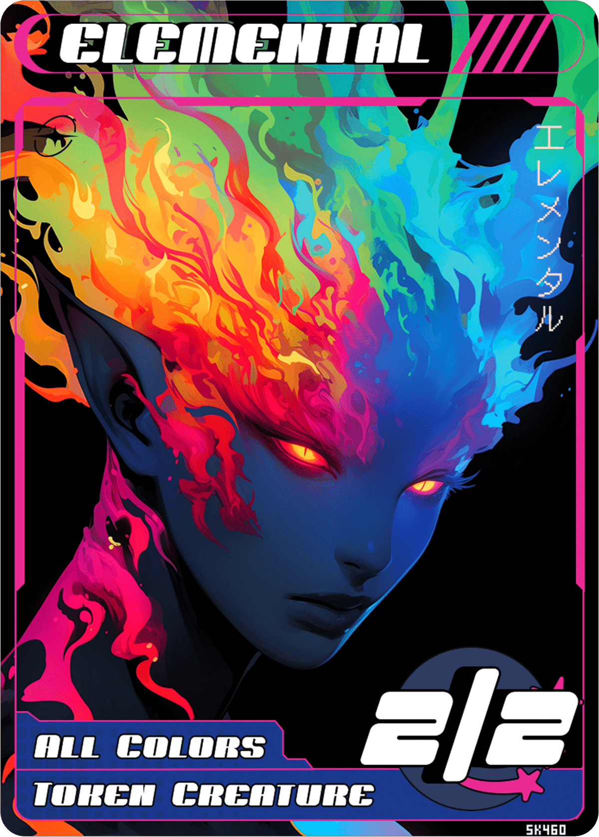 Lesser Elementals Magic Elementals Five Colors token Magic mtg | Custom Anime Style | Alfies!