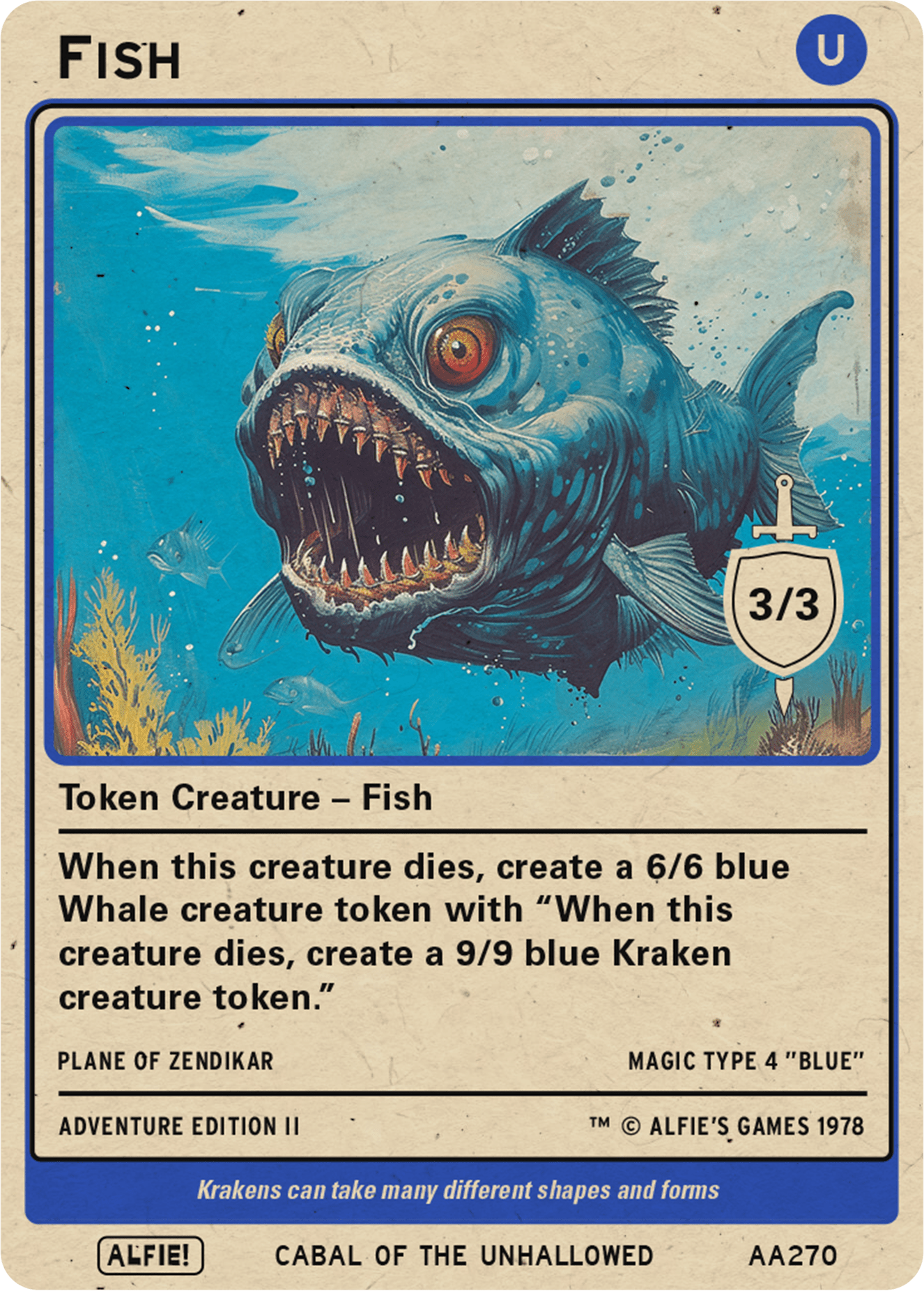 Fish mtg magic token – Alfies