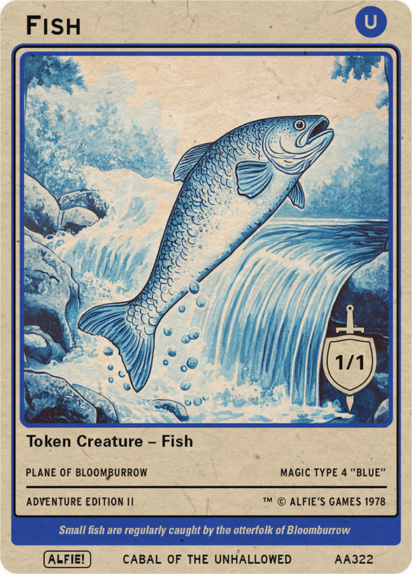 Fish token Magic mtg | Custom Retro Style | Alfies!