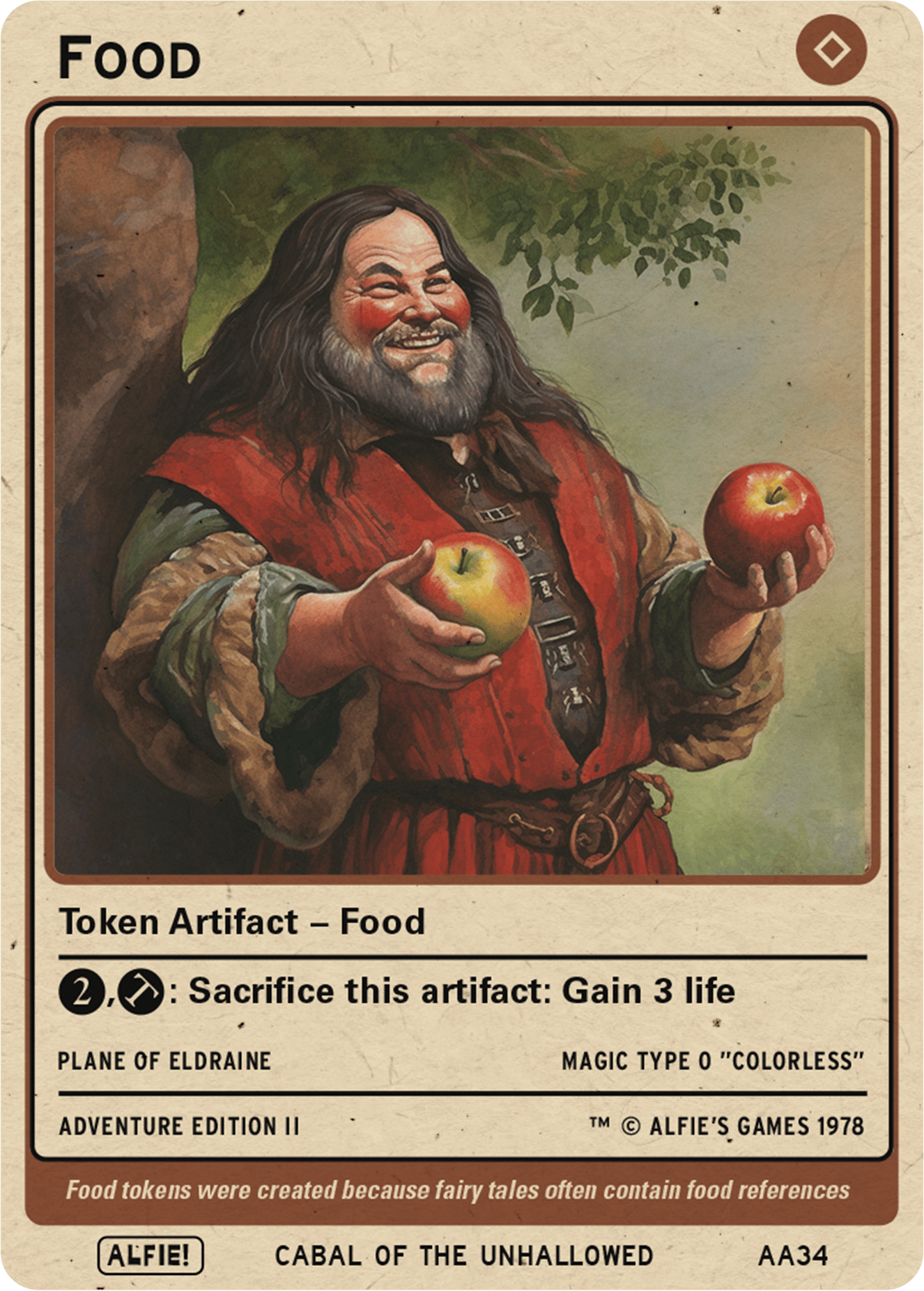 Food Token System Food token Magic mtg | Custom Retro Style | Alfies!