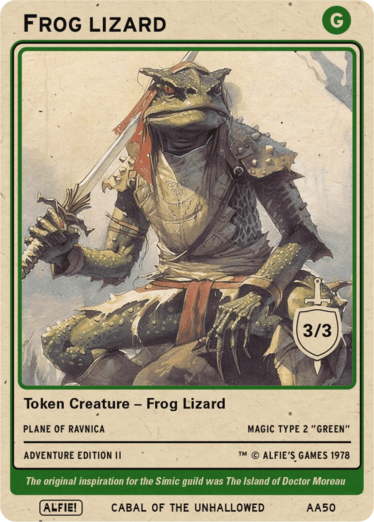 Frog Lizard token Magic mtg | Custom Retro Style | Alfies! Frog Lizard token Magic mtg | Custom Retro Style | Alfies!