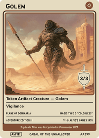 Golem 3/3 Vigilance - Alfies