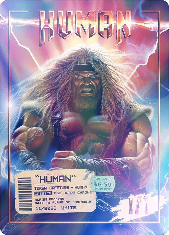 Human Foil token Magic mtg | Unique Style | Alfies!