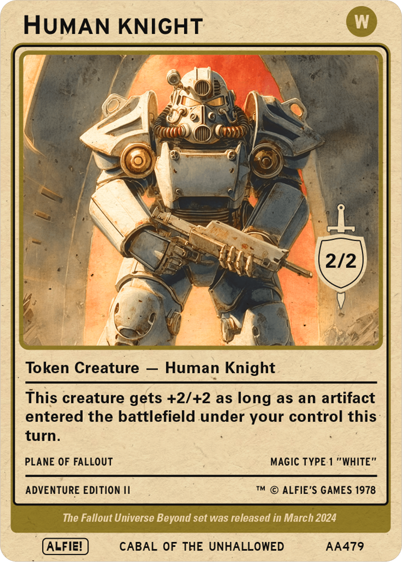 Humans Magic Knight Human Knight Magic token Magic mtg | Custom Retro Style | Alfies!
