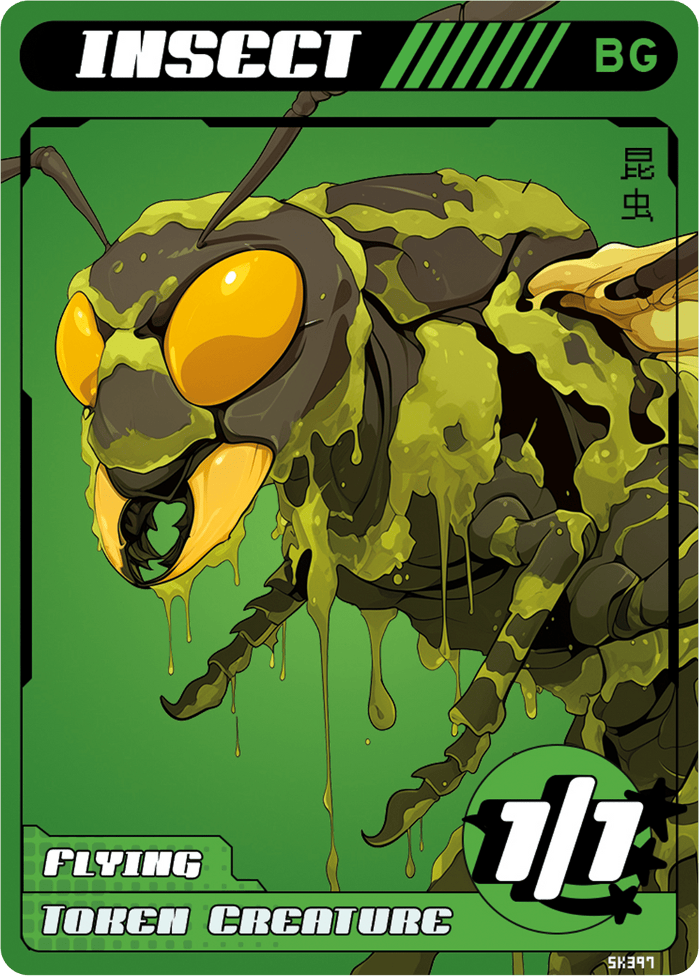 Insect 1/1 Black Green Flying - Alfies