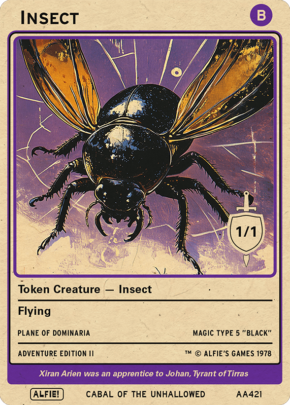 Insect Black Flying Magic mtg Token – Alfies