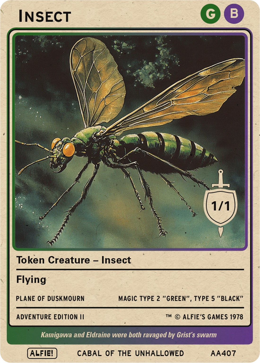 Insect Black Green Flying - Alfies