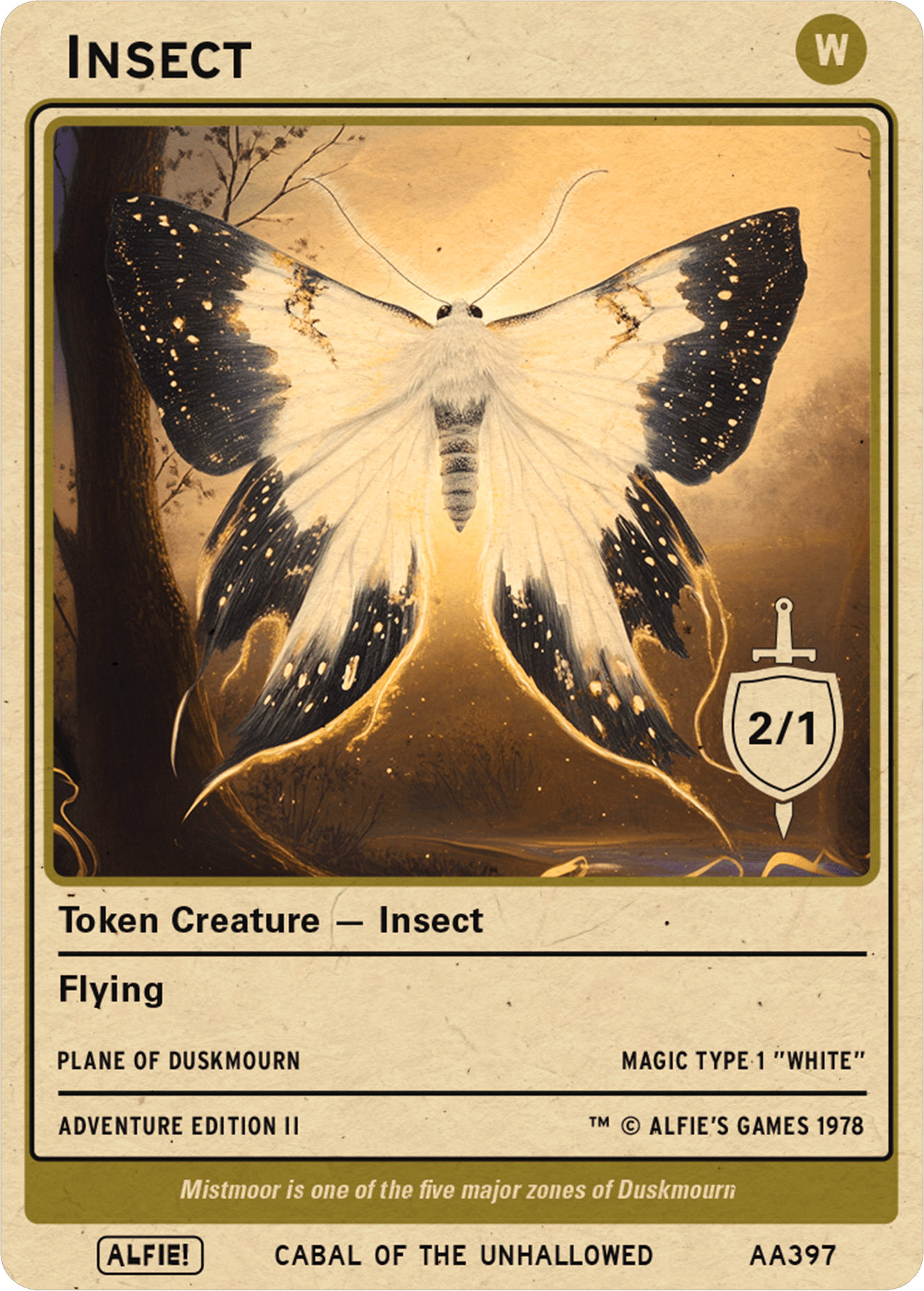 Insect White Flying Magic mtg Token – Alfies