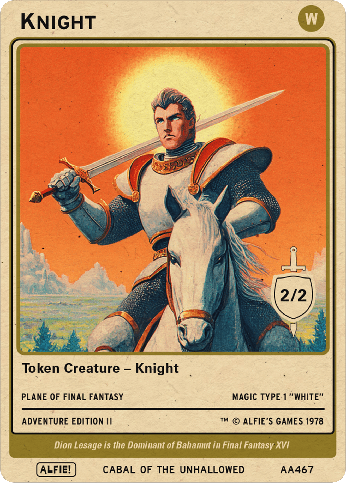 Knight token Magic mtg | Custom Retro Style | Alfies!