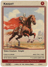 mtg red knight cards Knight Red 3/1