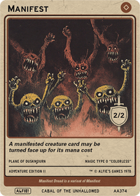 Manifest Dread token Magic mtg | Custom Retro Style