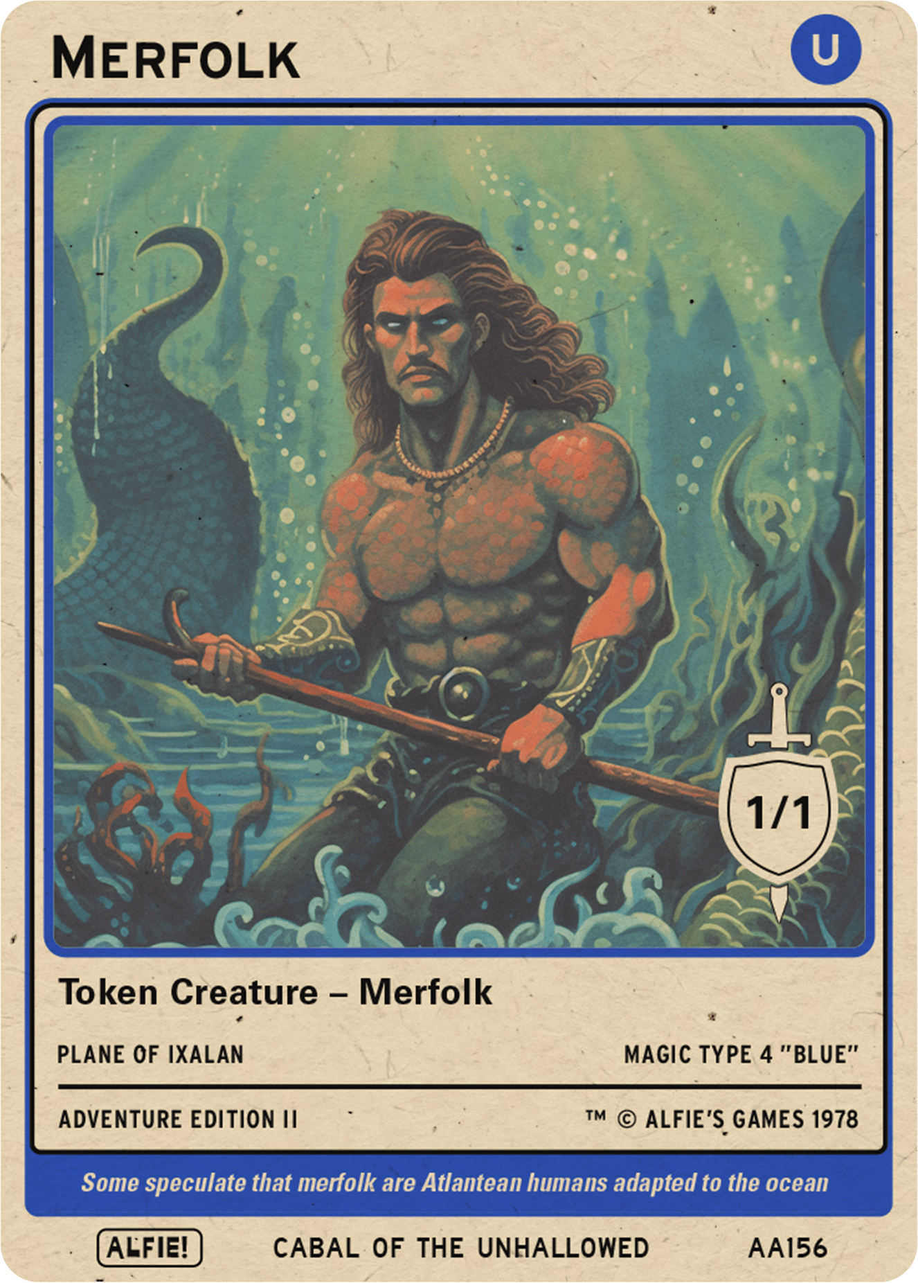 Merfolk token Magic mtg | Custom Retro Style | Alfies!