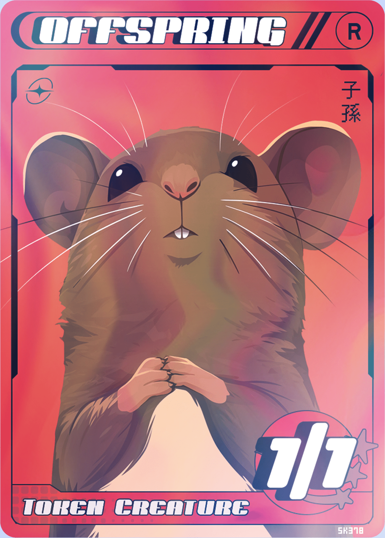 Mouse Off Spring Offspring Mouse Foil token Magic mtg | Custom Anime Style | Alfies!