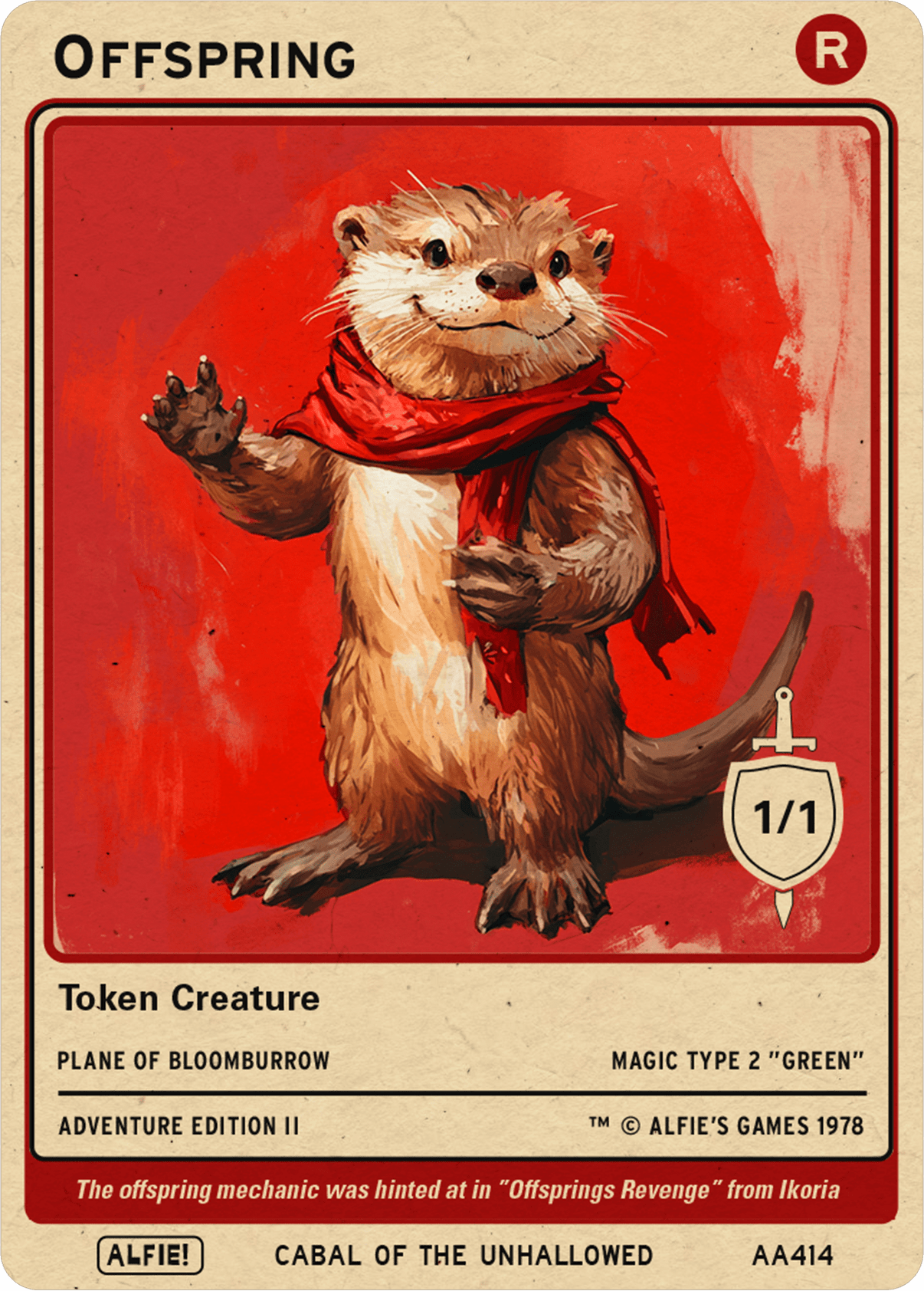 offspring cards mtg Offspring Otter token Magic mtg | Custom Retro Style