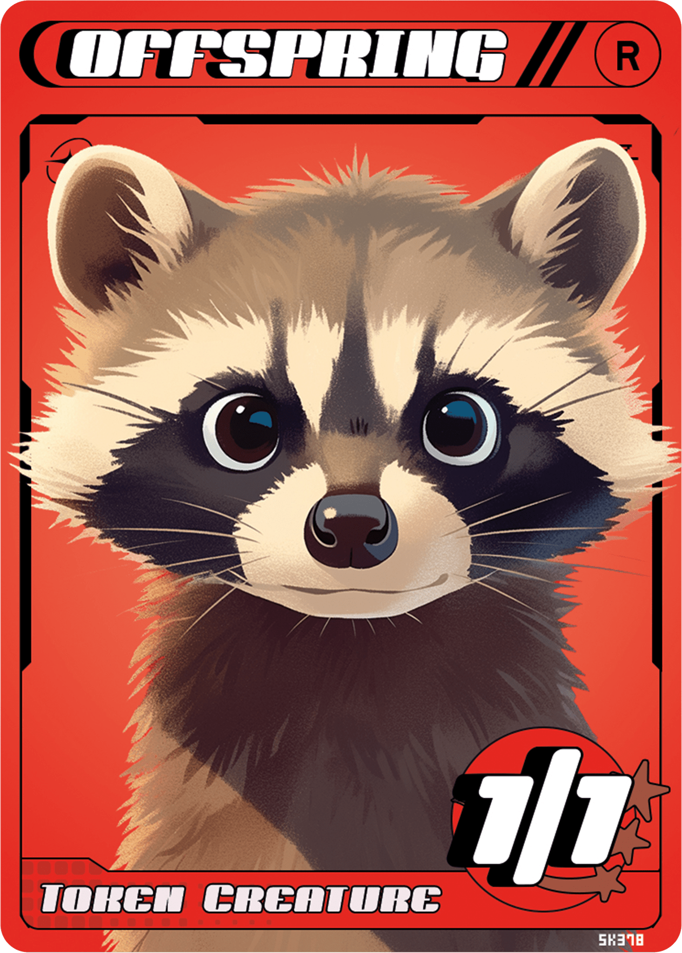 Offspring Raccoon Red token Magic mtg | Custom Anime Style | Alfies!