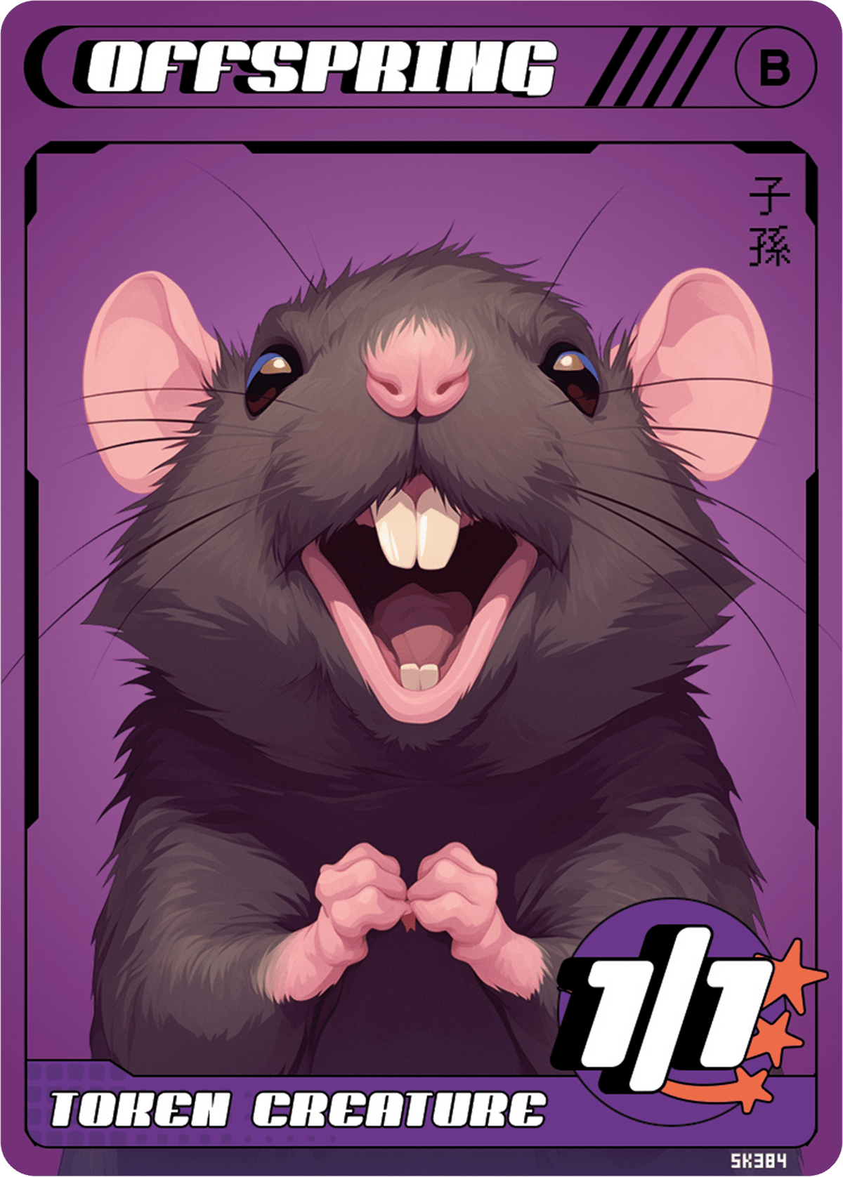 384 Rats Offspring Rat token Magic mtg | Custom Anime Style | Alfies!