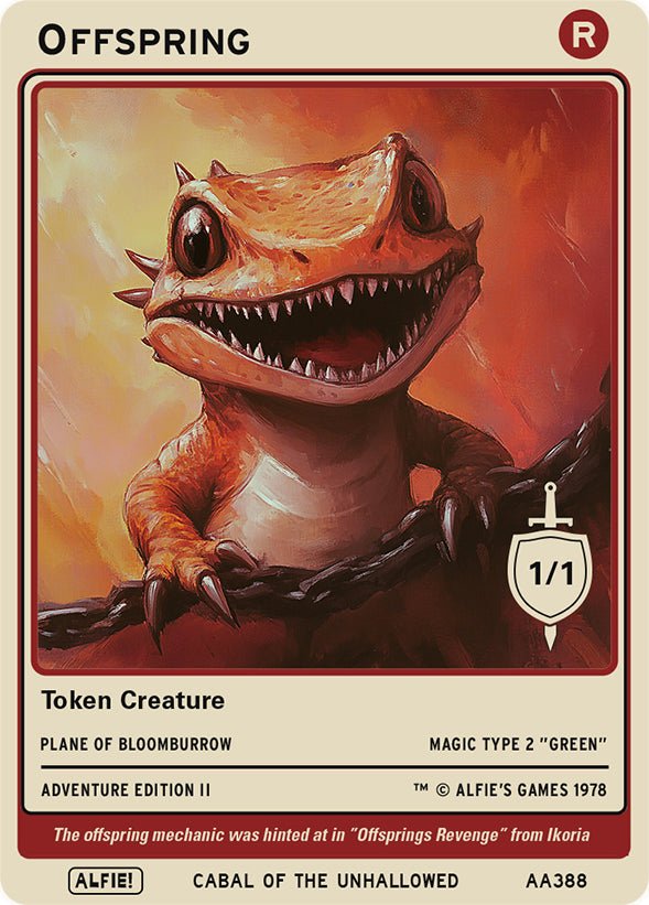 Offspring Lizard token Magic mtg | Custom Retro Style | Alfies!