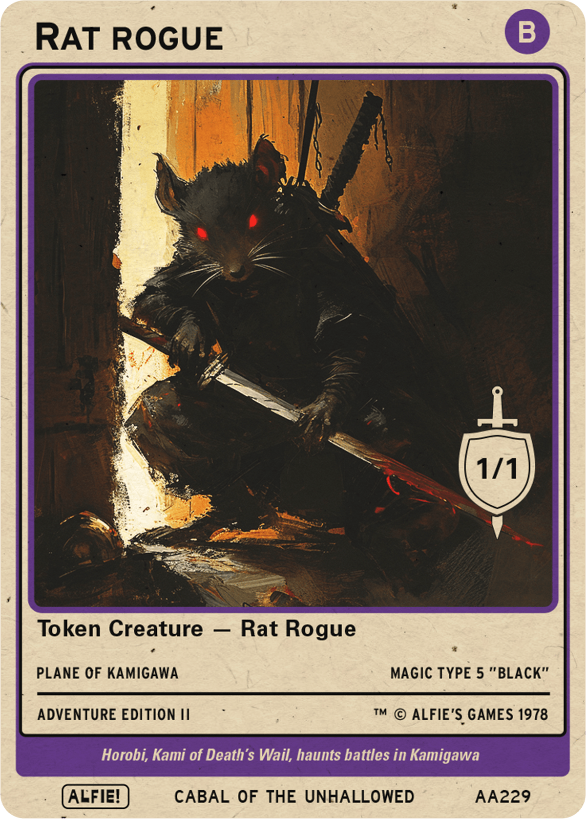 Rogue Rats Rat Rogue custom mtg token Magic mtg | Custom Retro Style | Alfies!