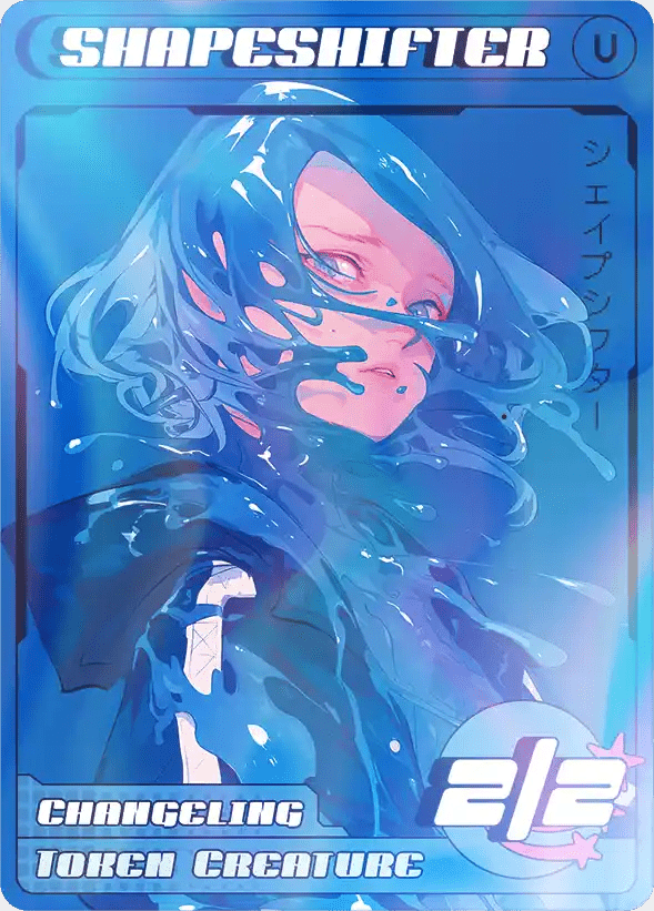Shapeshifter Blue Foil token Magic mtg | Custom Anime Style | Alfies!